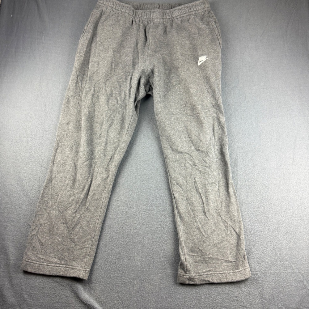 Nike Pants Men's XL Gray Club Fleece Open Hem Sweatpants Loung Gym BV2707-071